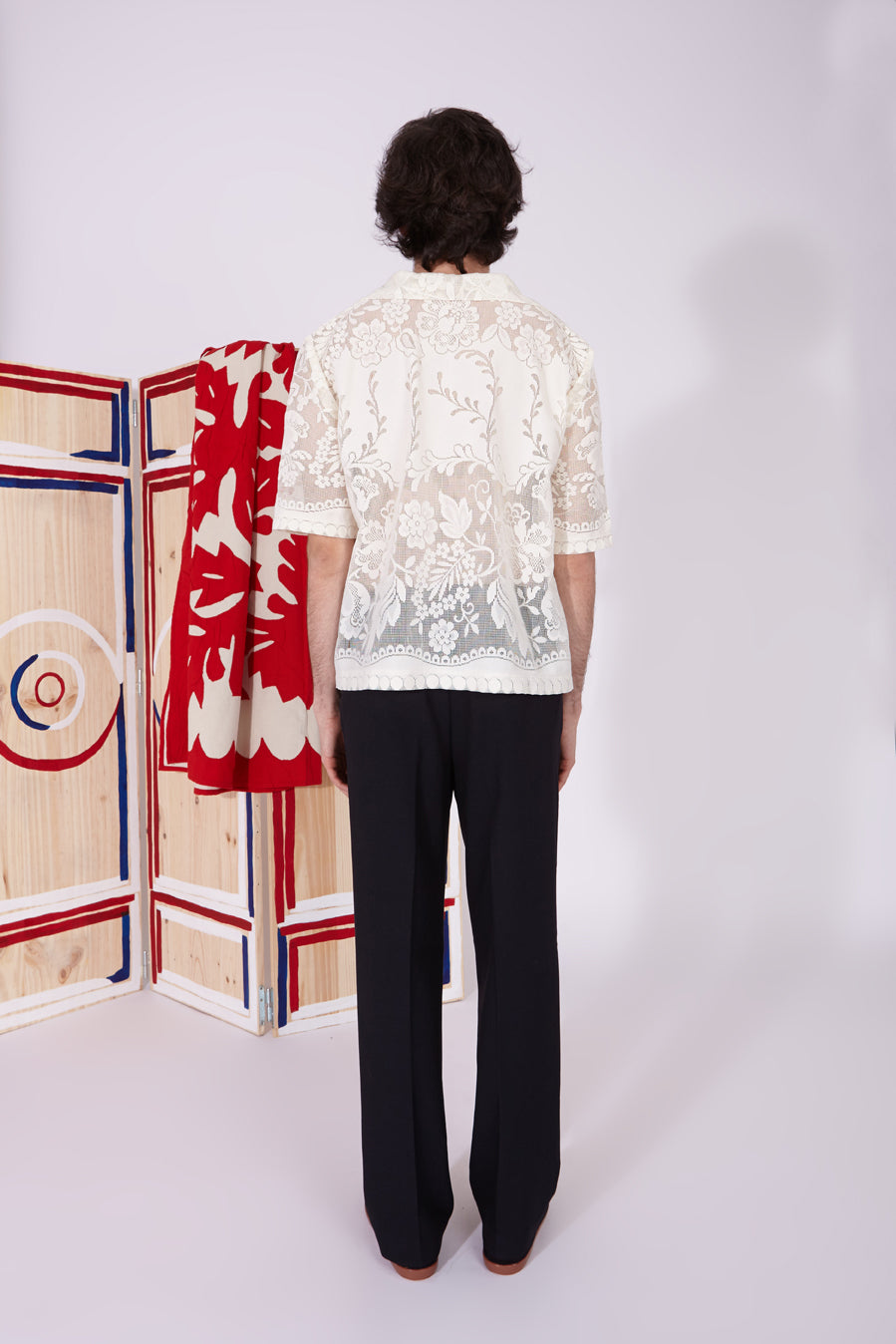 Paloma - Tropical lace pearl button