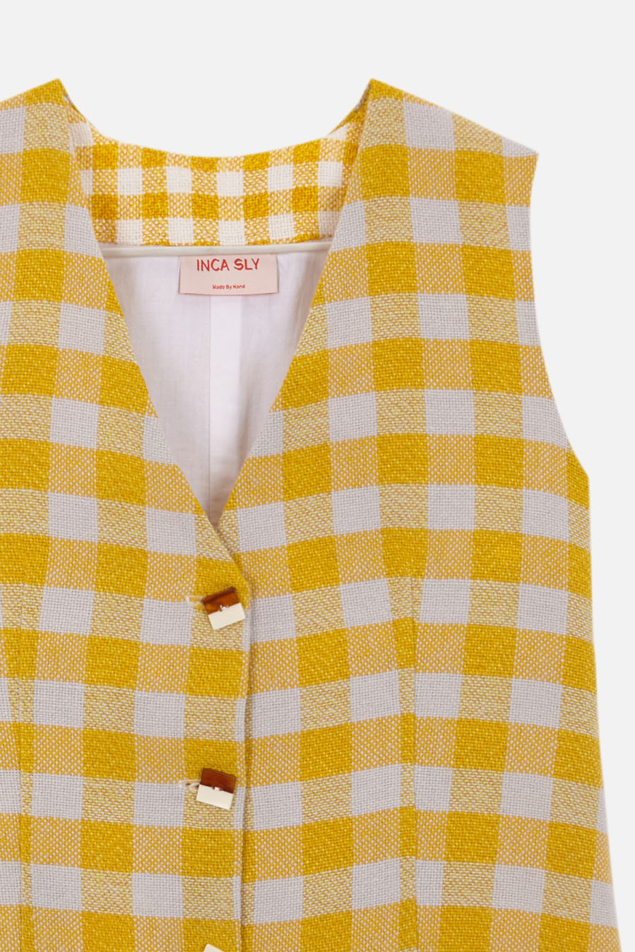 Saler - Vest yellow picnic check