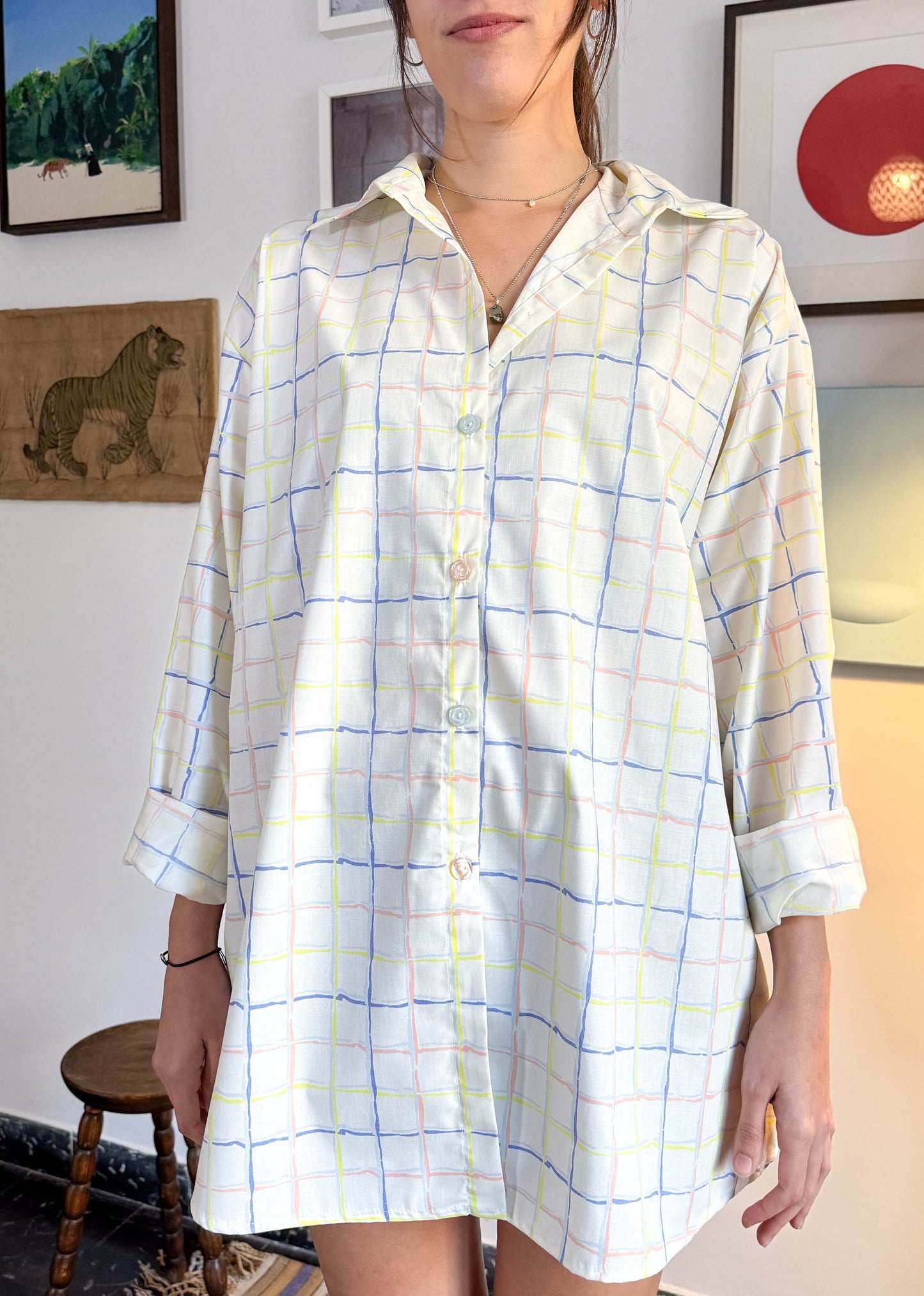 MULTI PASTEL CHECK LONG SLEEVE SHIRT