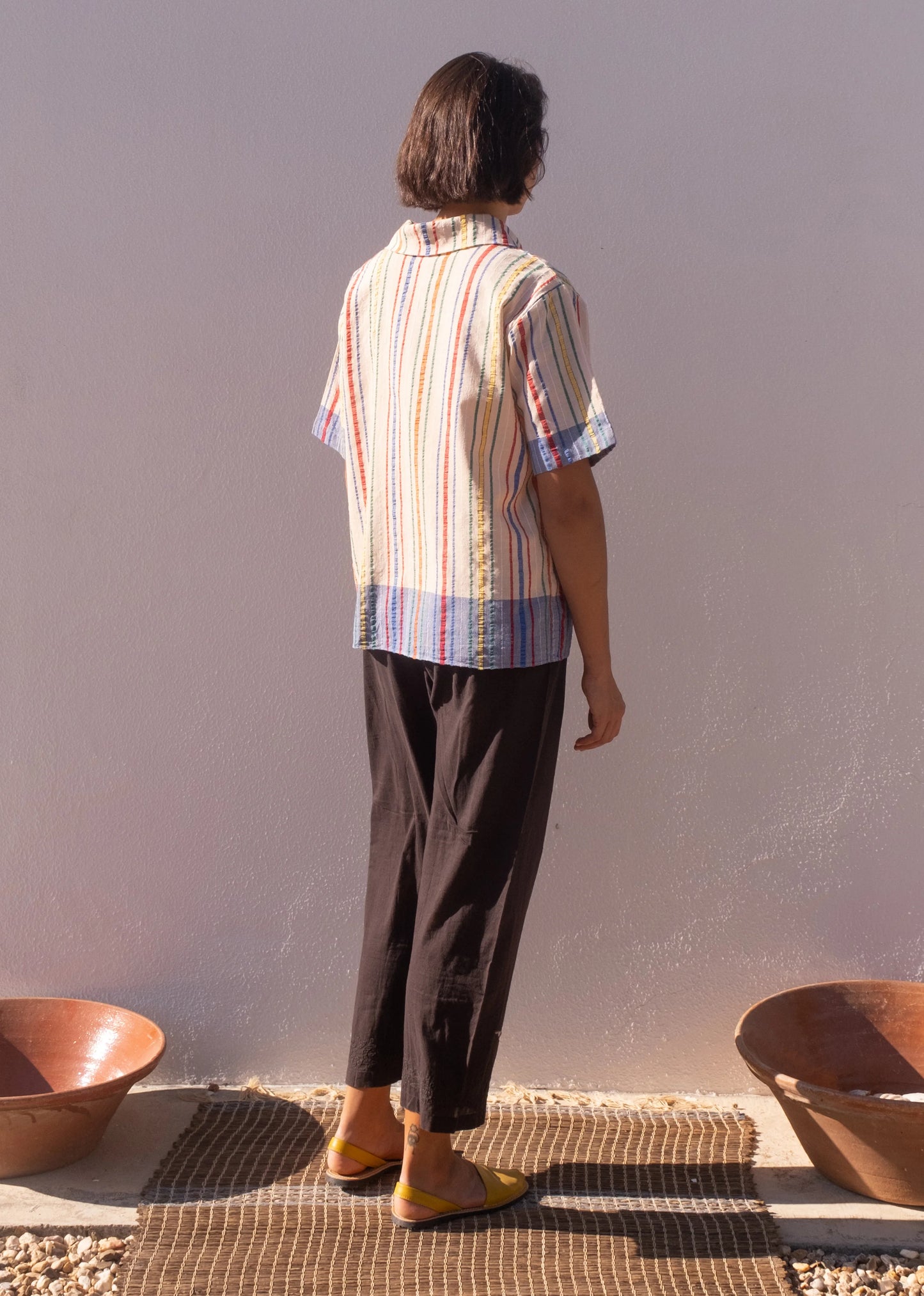 CAMISA MANGA CORTA RAYAS MULTICOLOR