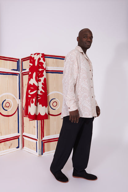 Kranidi - Burgundy paisley outline