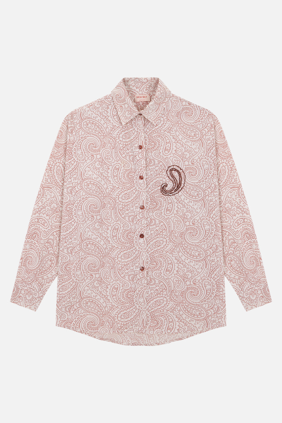 Kranidi - Burgundy paisley outline