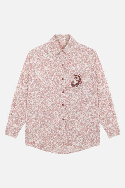 Kranidi - Burgundy paisley outline