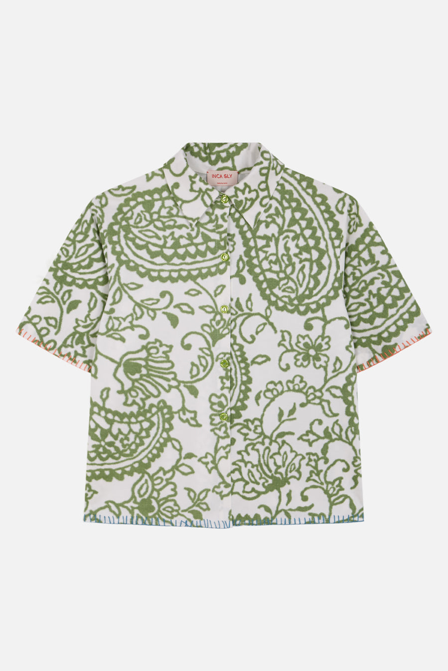 Paloma - Green ikat paisley