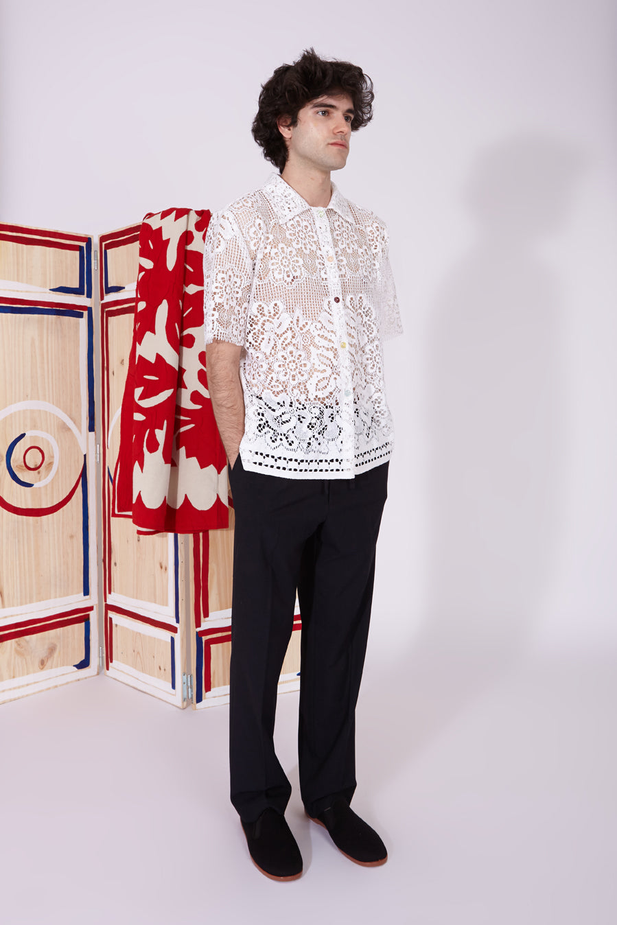 Paloma - Lace daisy pastel multi button