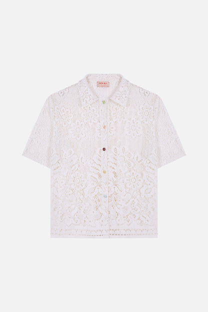 Paloma - Lace daisy pastel multi button