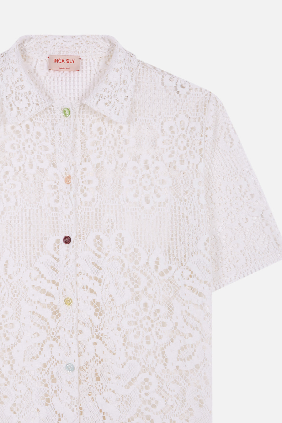 Paloma - Lace daisy pastel multi button
