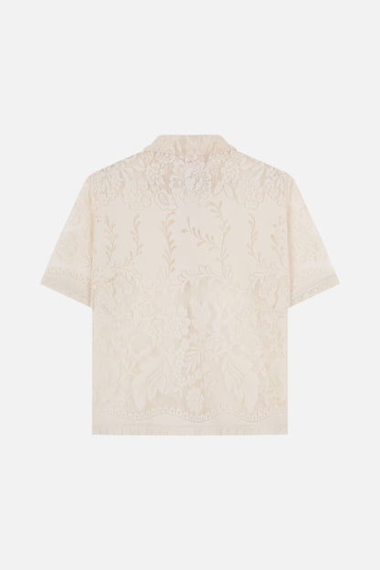 Paloma - Tropical lace pearl button