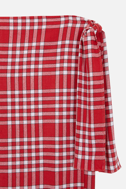 Malvarosa - Wrap skirt- masai red check