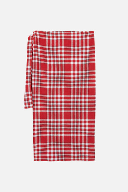 Malvarosa - Wrap skirt- masai red check