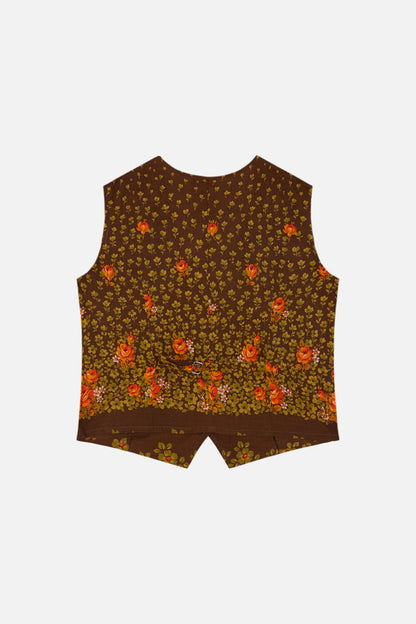 Saler - Waiscoat orange & green rose