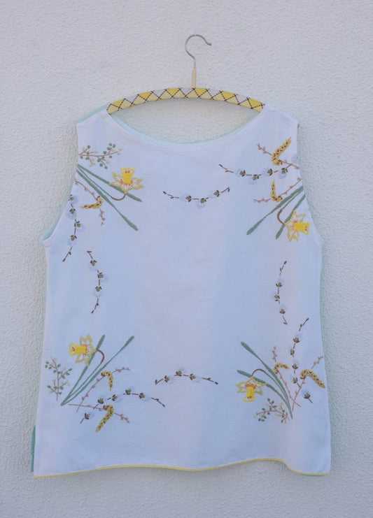 TOP SIN MANGAS REVERSIBLE FLORAL NARCISO