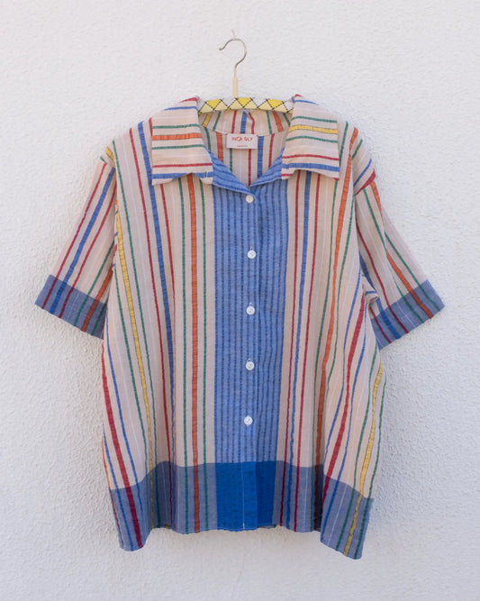 CAMISA MANGA CORTA RAYAS MULTICOLOR